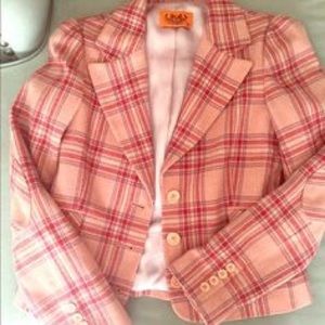 Juicy Couture Pink Plaid Blazer